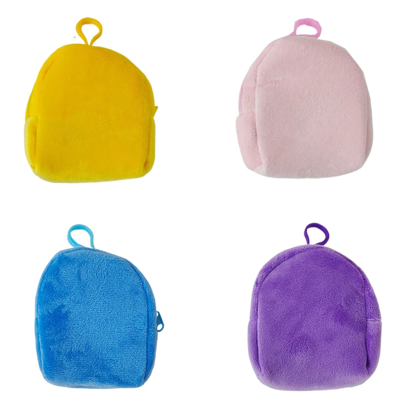 Porte-monnaie en peluche coloré pour femme, mini sac à dos portable, porte-monnaie en peluche de dessin animé, porte-monnaie en peluche avec pendentif, document de bonbons