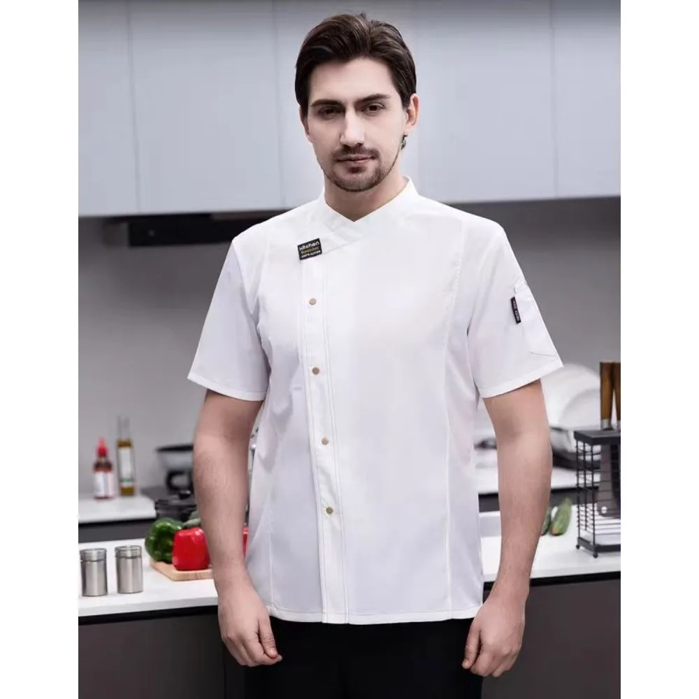 2025 High-End Short-Sleeve Chef Uniforms for Summer - Breathable Workwear for Hotel, Restaurant & Western Kitchen