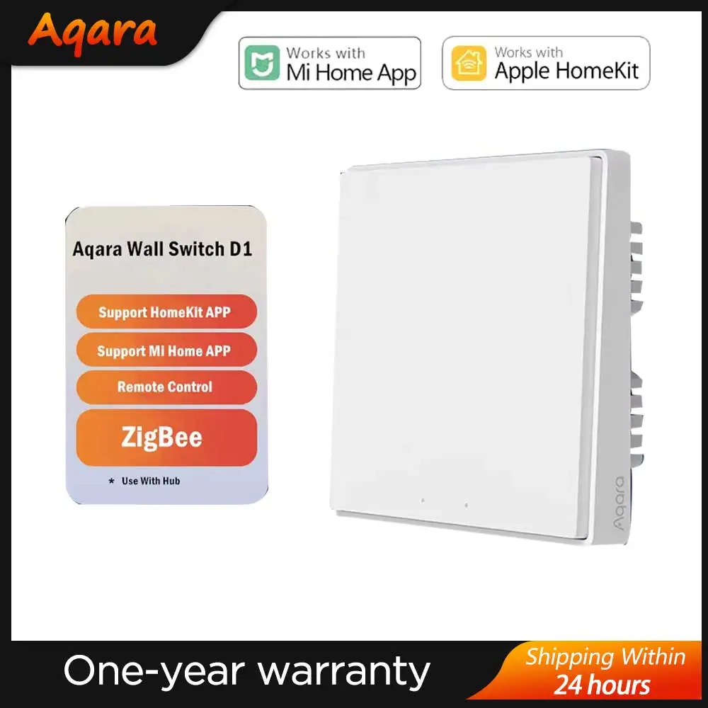 

Настенный переключатель Aqara D1 ZigBee, кнопка умного выключателя света, пульт дистанционного управления для умного дома, пожарный провод с/без нейтрали для Mi Home Homekit