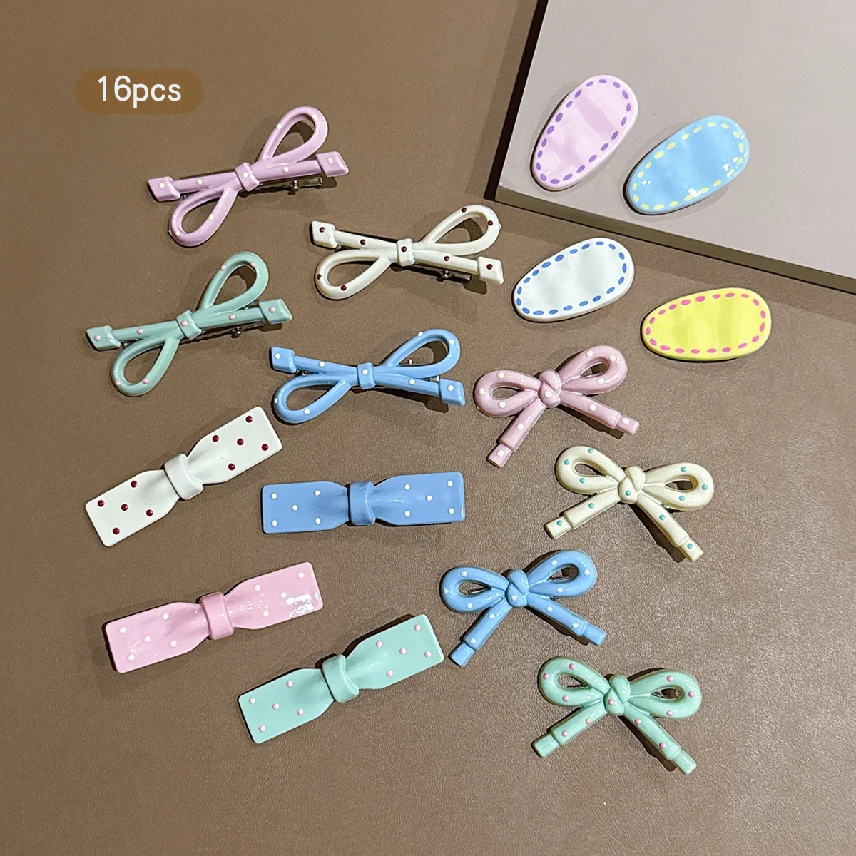 16 farbenfrohe, schlichte Haarspangen im koreanischen Stil mit einem süßen und stilvollen Design, geeignet für den täglichen Gebrauch als Kopfschmuck. – Detail 3