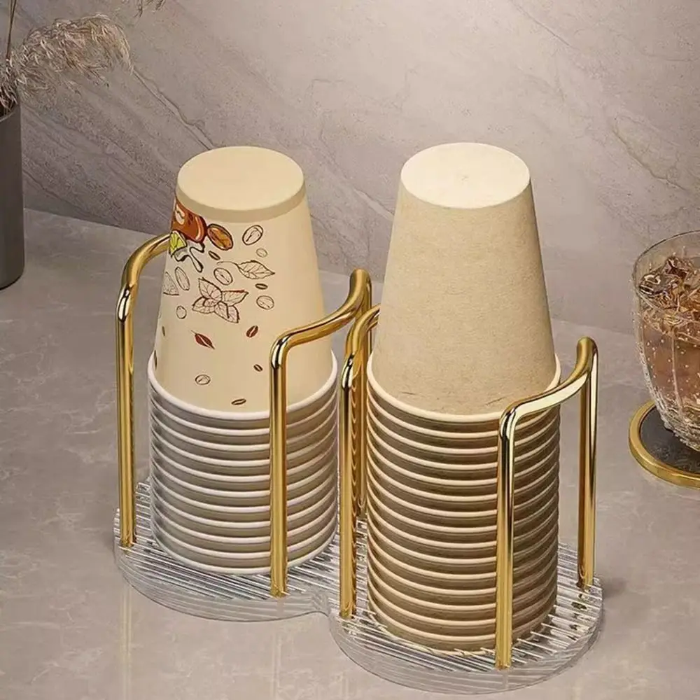 

1/2 Slots Cup Storage Rack Thickened Acrylic Sturdy Durable Disposable Cup Holder Multifunctional High-end Paper Cup Dispenser