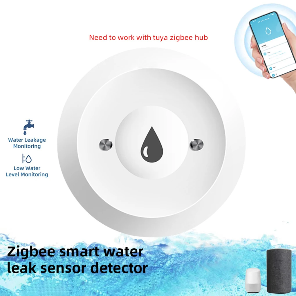 Zigbee Leakage Sensor Water Immersion Sensor Smart Life Water Linkage Alarm App Remote Monitoring Water Leak Detector Tuya