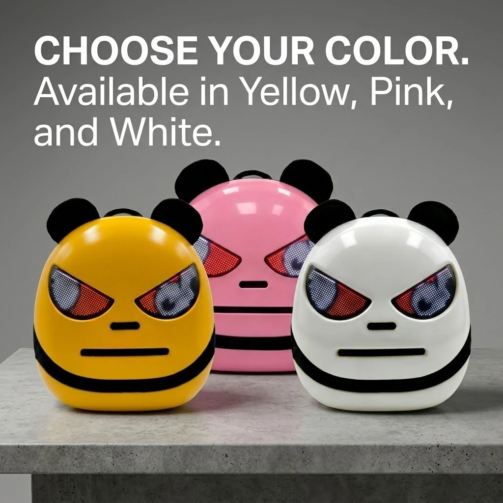 

3D Panda LED Backpack Angry Face Cartoon Backpack With Light Up Eyes USB Rechargeable Bag For Kids Travel Gifts