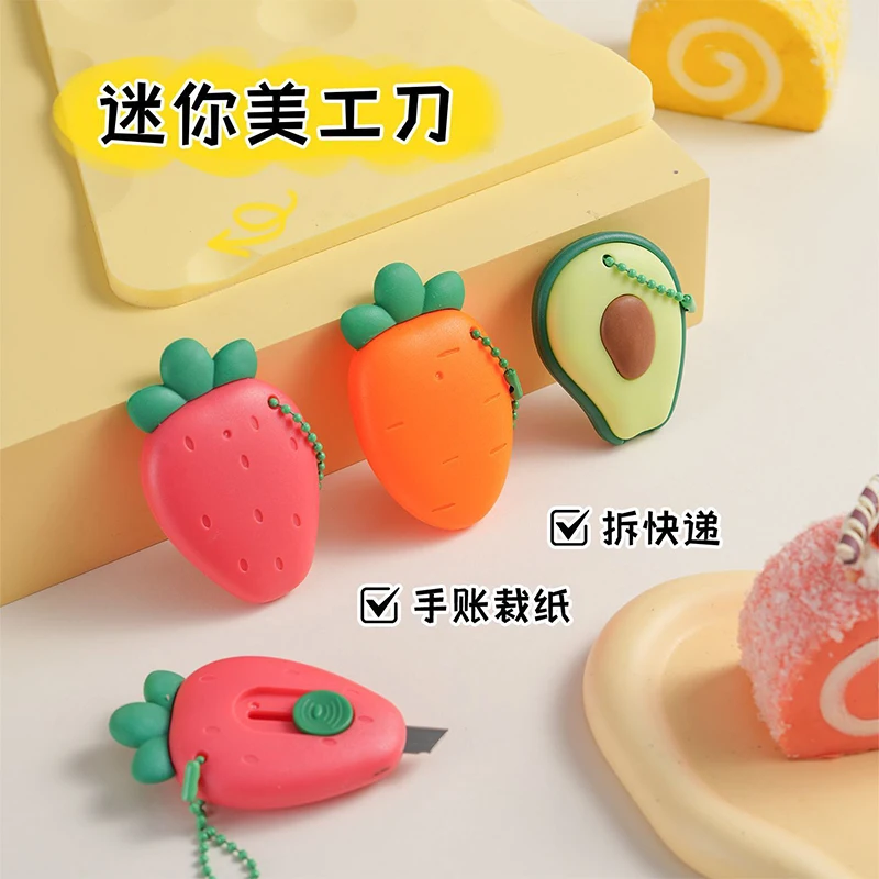 1pc Cute Fruit Shaped Mini Art Knife Portable Paper Cutter Express Box Knife Student Stationery Handmade Knife
