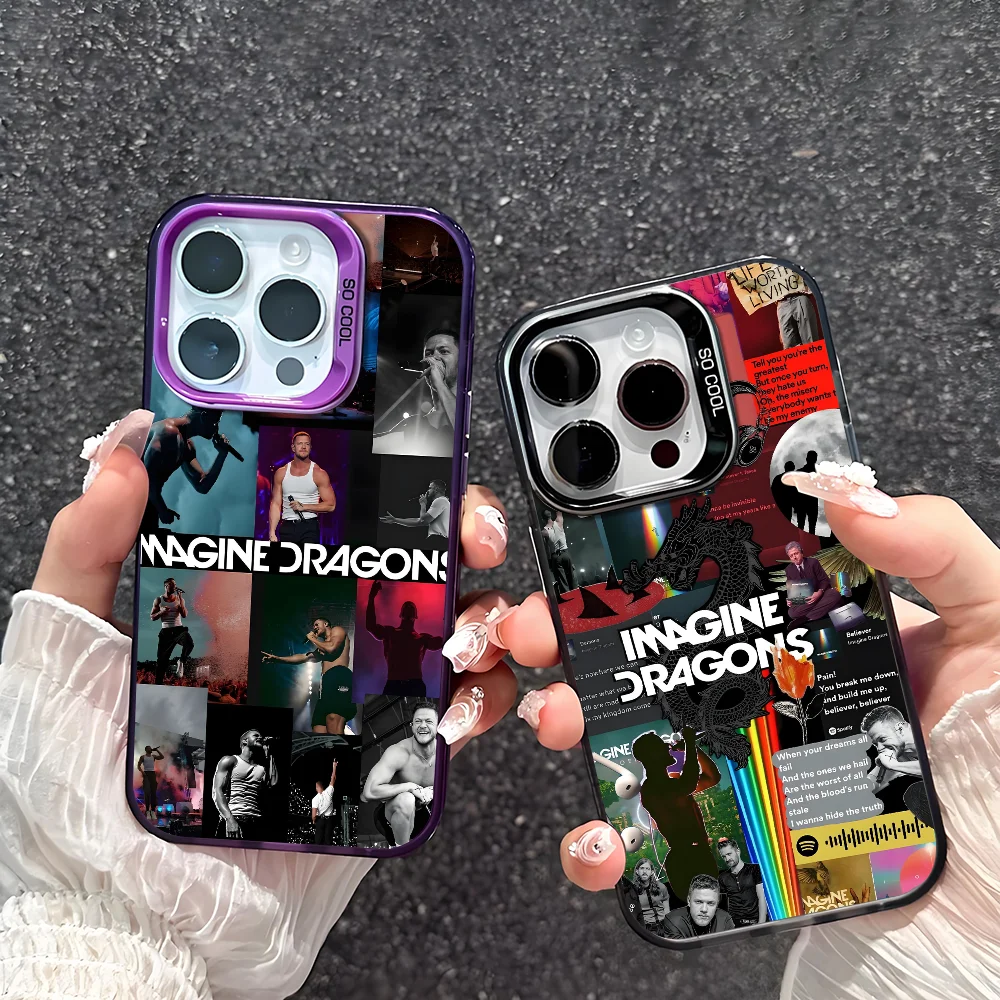 

Band Phone Case For IPhone 17 16 15 14 13 12 11 Pro Max Plus Mini IMD Color Silver Shell I-Imagine D-Dragons