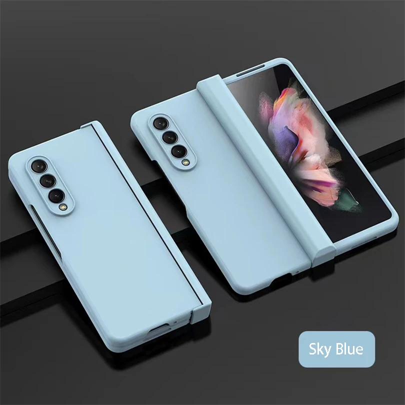 Ultra dünne faltbare stoß feste Hülle für Samsung Galaxy Z Fold 4 5 3 Fold4 Fold3 Fold 6 360 Voll schutz Candy Color Hardcover