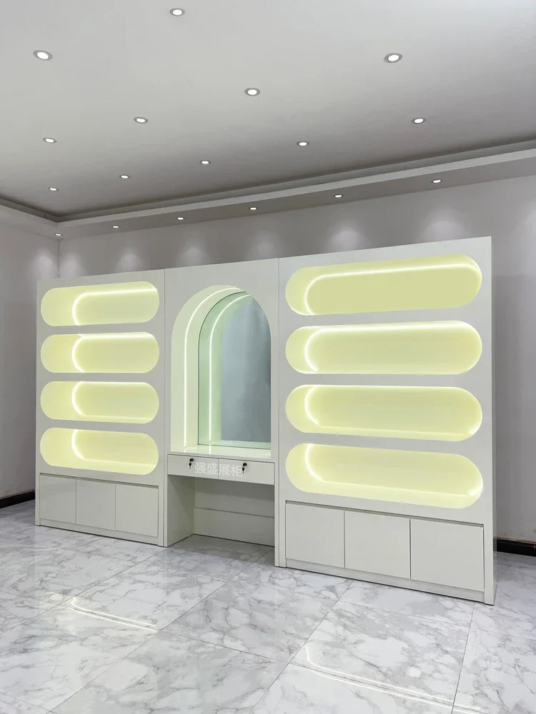 

Paint Cosmetics Display Cabinet Beauty Salon Barber Nail Shop Product Shelf Live Room High-end Skin Care Products Display Cabine