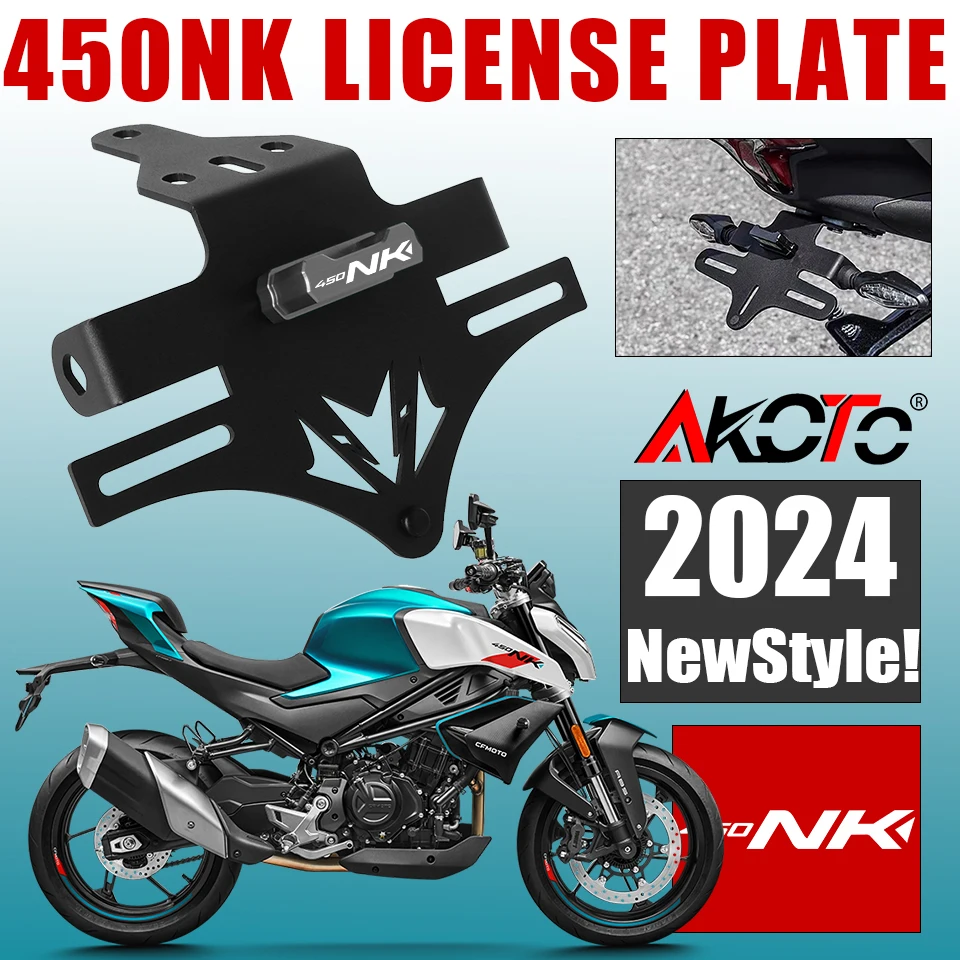 NEW For CFMOTO 450NK NK450 450 NK 2023 2024+ License Plate Holder LED Turn Signal Lights Accessories Tail Tidy Fender Eliminator