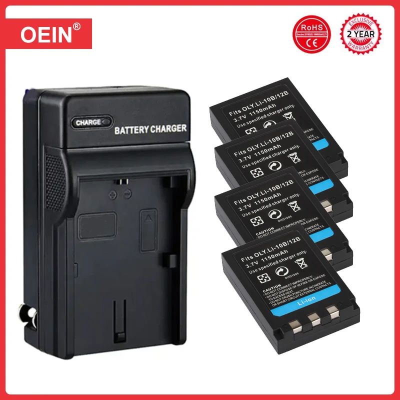 4 Uds Li-10B Li-12B batería para Olympus Li 10B Li12B C-50 C-60 C-70 C-470 C-760 C-765 C-770 X-1 X-2 X-3 X-500 FE-200 IR-500