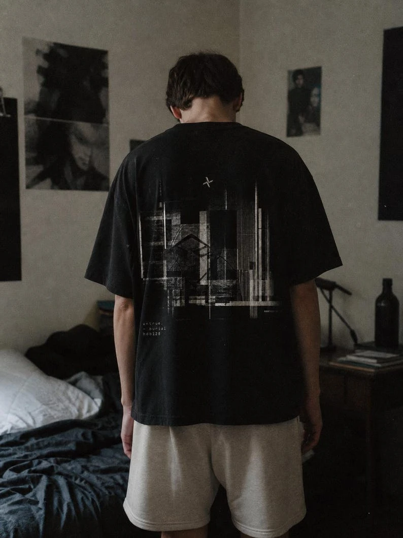 Burial Untrue Shirt, Dark Ambient Graphic Tee, Experimental Electronic Music Shirt Men Clothing