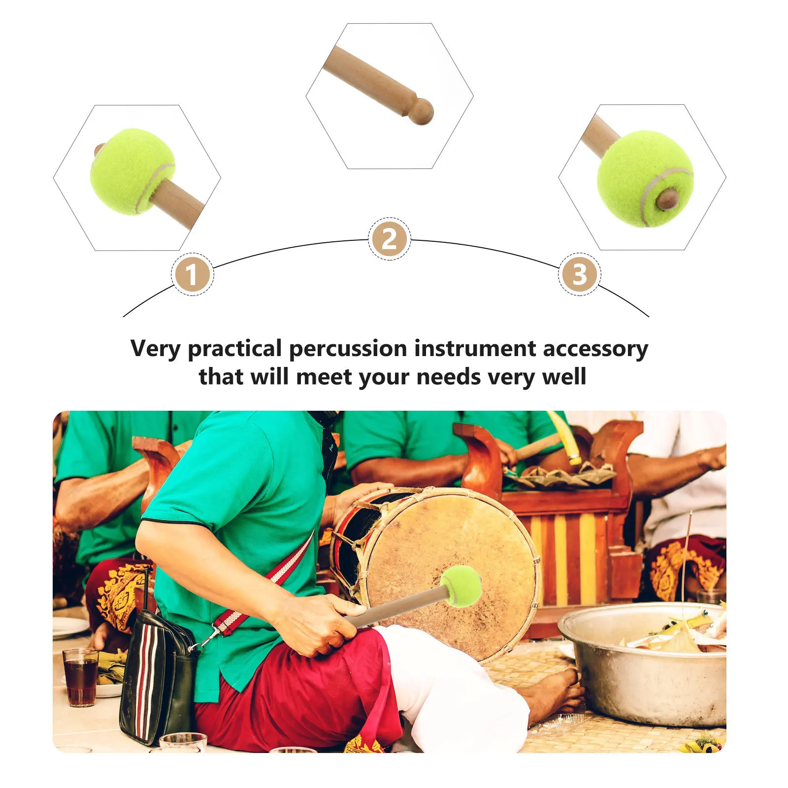 أعواد تيمباني الخشبية، آمنة وصديقة للبيئة، متينة، أجزاء أدوات مطارق طبلة الإيقاع الاحترافية