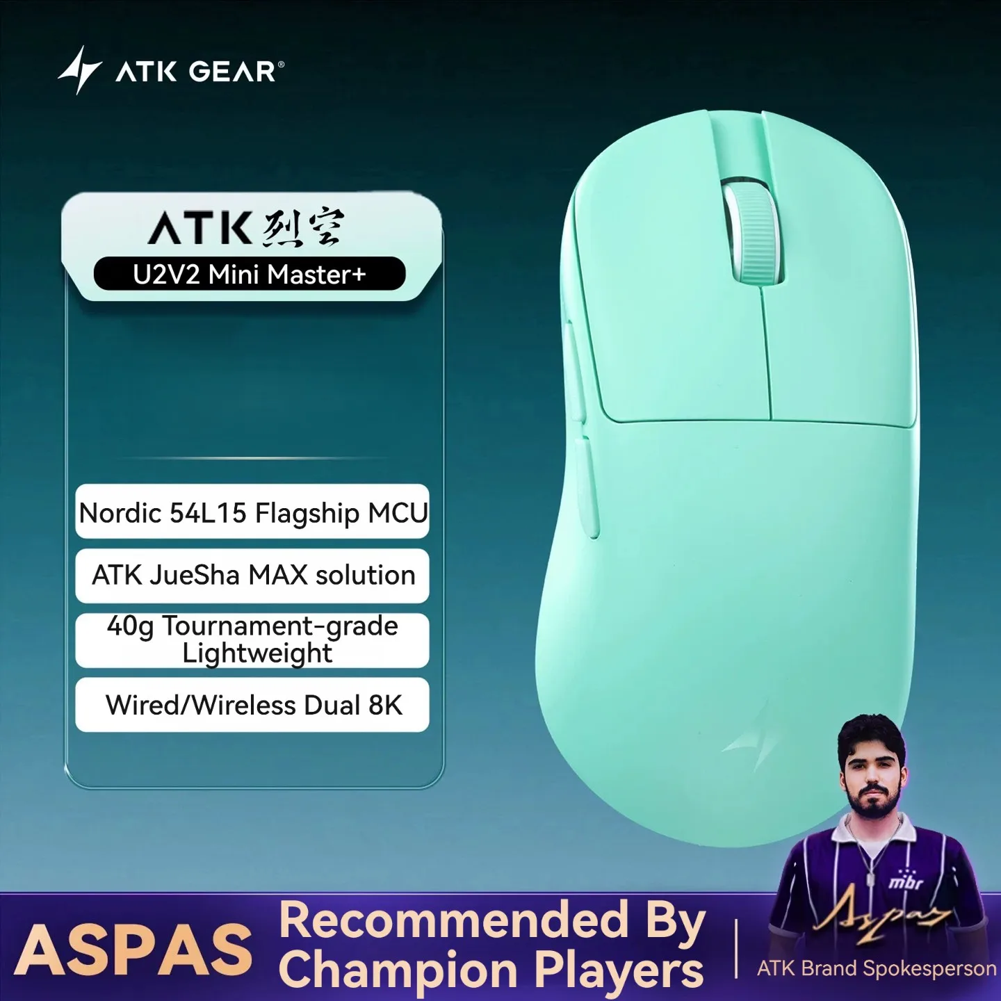 ATK U2 MINI Pro Max Wireless Mouse Tri-Mode Gaming E-sports Mouse
