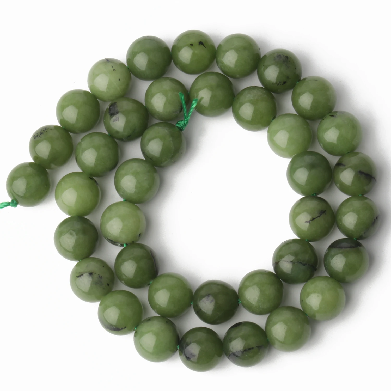 Nature Green Stone Beads 6/8/10mm Crystal Round Smooth Jades Loose Chalcedony Charm Women Jewelry DIY Bracelet Necklace Earrings