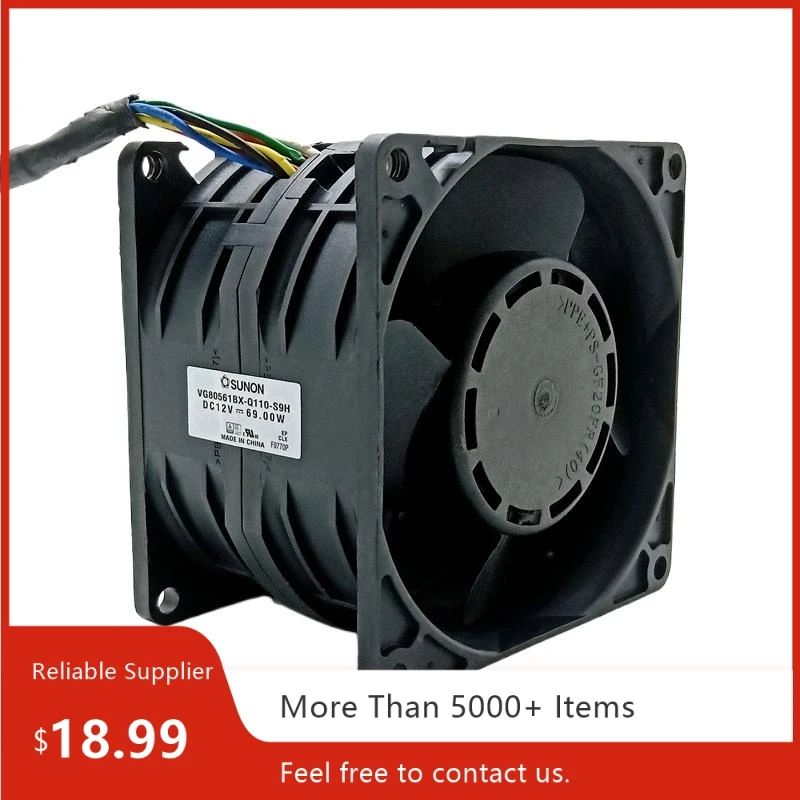 

VG80561BX-Q110-S9H Высокоскоростной охлаждающий вентилятор 80 x 56 мм, двойное шариковое усиление автомобиля, 12 В для усилителя двигателя и промышленного охлаждения