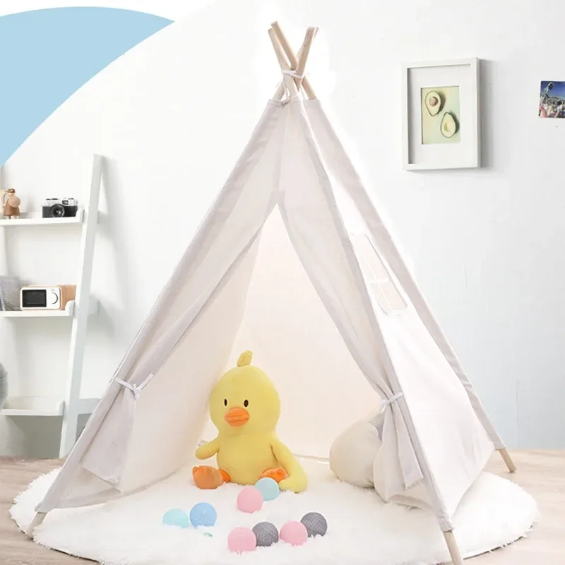 Kids Tent Portable Children Tents Indoor Outdoor Play House for Child Girl Castle Play Room Kids Cotton Canvas Indian Play Tent