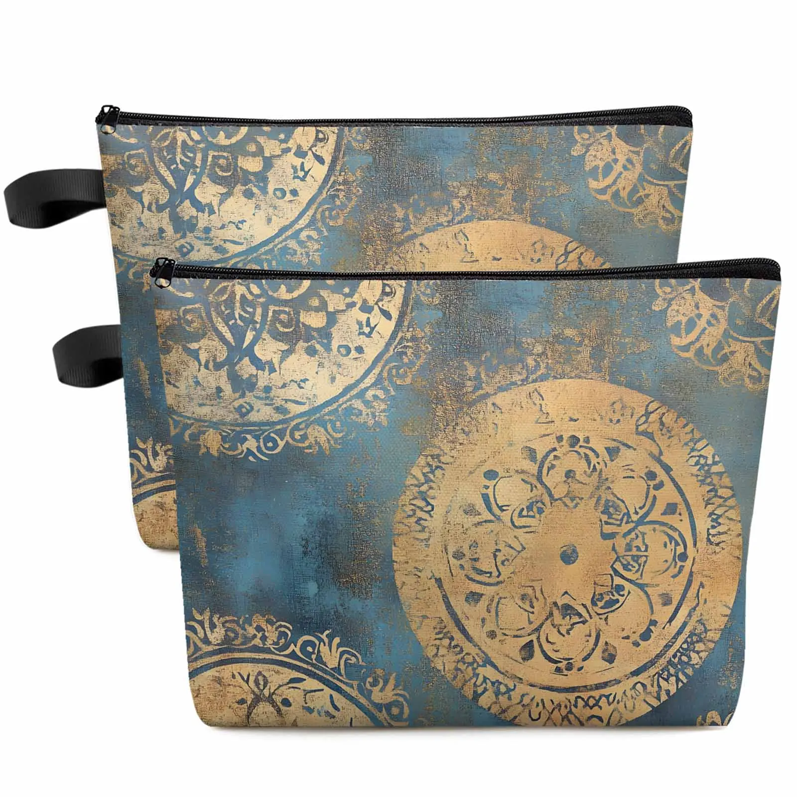 

Abstract Flower Texture Large Capacity Travel Cosmetic Bag Portable Makeup Storage Pouch Women Waterproof Pencil Case