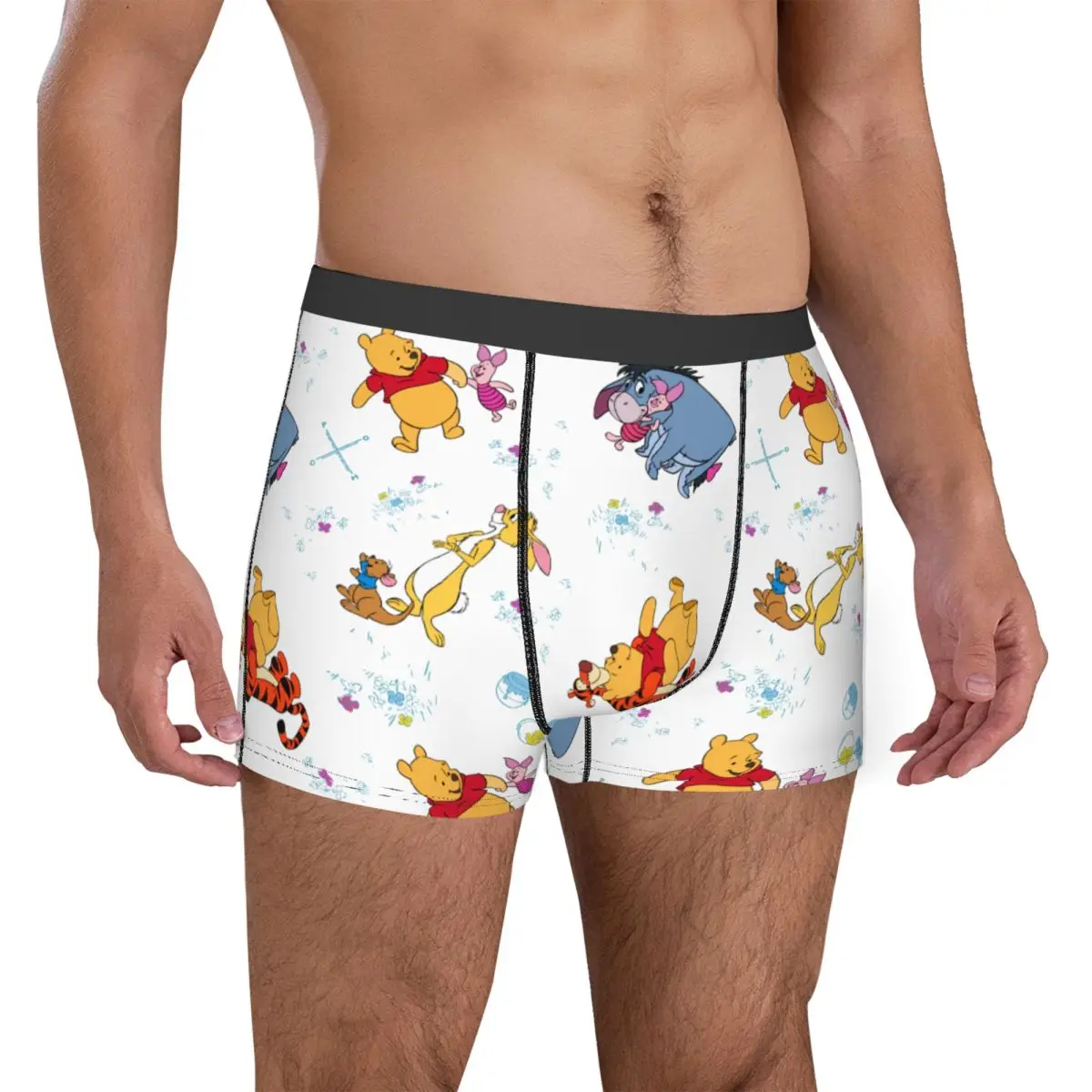 Hot Boxer Winnie The Pooh Hanging With Friends Shorts Panties Briefs Men Underwear Soft Underpants for Homme S-XXL