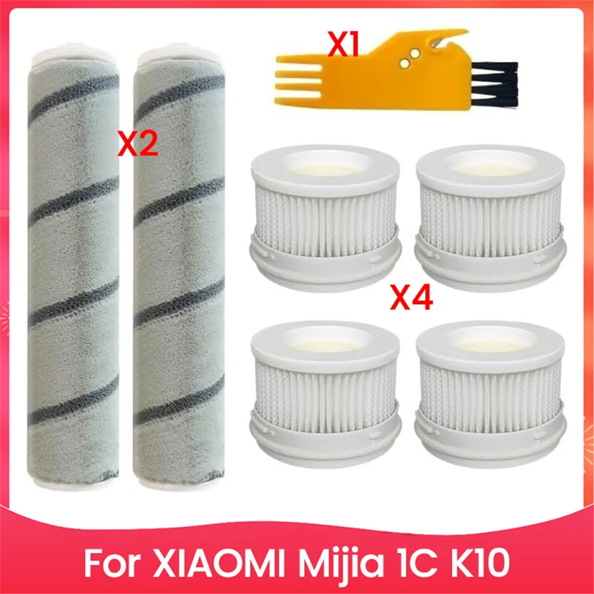 Hepa Filter Main Roller Brush Replacement Parts for Xiaomi Mijia 1C K10 Handheld Wireless Vacuum Cleaner Accessories