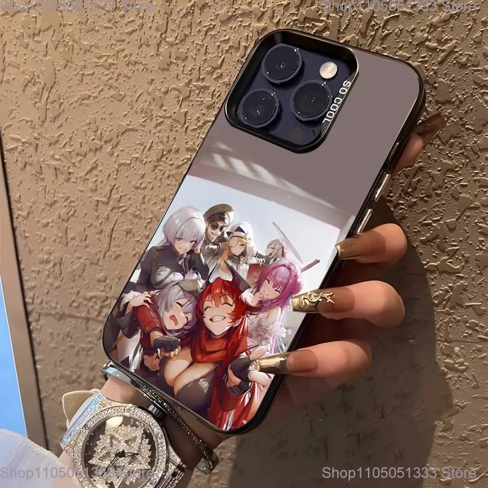 เคสโทรศัพท์เทพีแห่งชัยชนะ N-Nikke สำหรับ iPhone 16,15,14,13,12,11,Pro,XS,Max,Plus,Mini,SE สีดำแบบด้านกันกระแทก