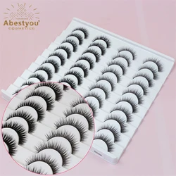 Abestyou 20 Pairs False Lashes Short Wispy Individuals 3d Faux Mink Eyelashe Extension Takma Kirpik Por Mayor Atacado Maquiagem