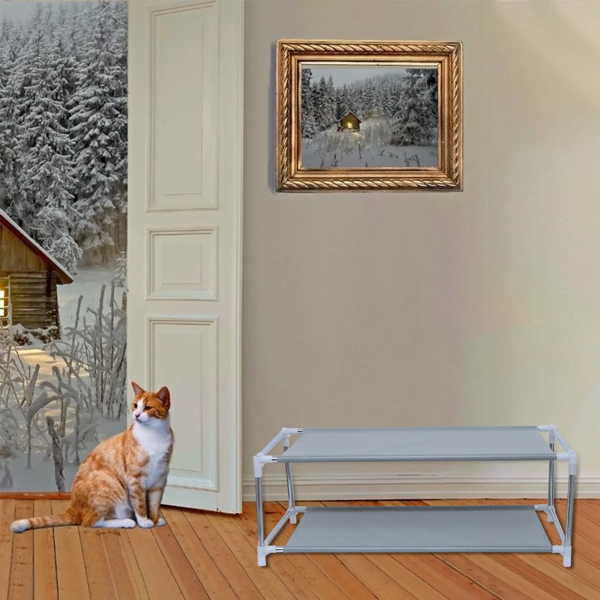 

Metal Shoe Rack Creative Double Layers Dormitory Shoes Organizer Space Saving Storage Simple Installation Metal Home