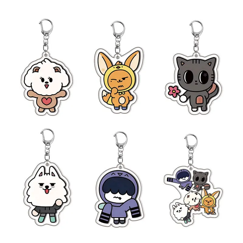 

Tomorrow X Together TXT Kpop Group Idol Acrylic Keychain Fans Gift Fun Key Chain Cute Souvenir Creative Llavero Friend Kingring