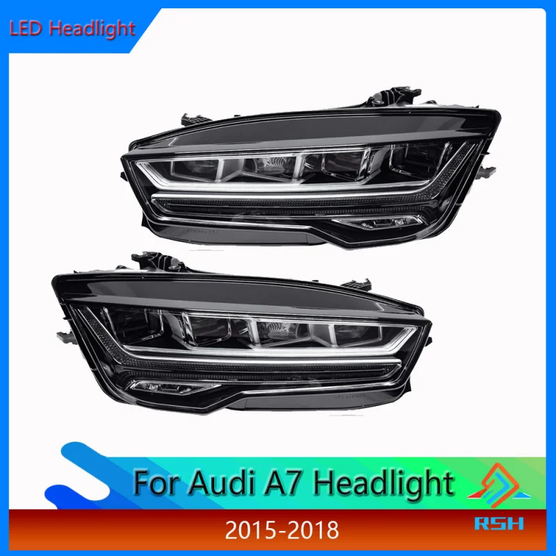 For Audi A7 2015-2018 Models Upgraded LED Projector Headlight Assembly featuring LED Turn Signals and Daytime Running Lights