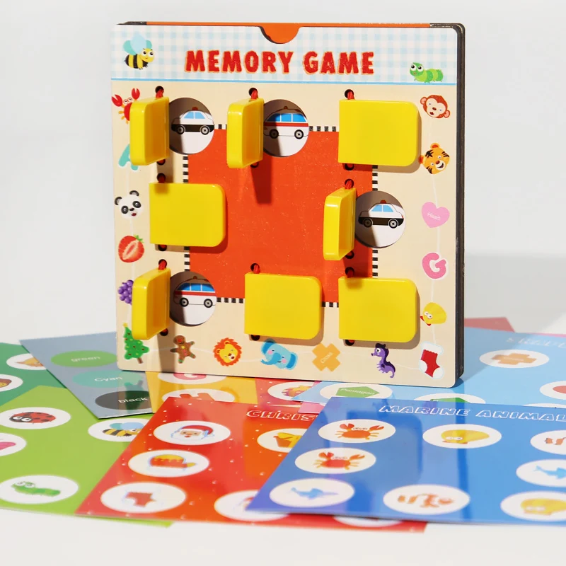 Montessori mainan anak, papan memori Game kreatif pola cocok Logice berpikir otak tantangan intelektual Game mainan pendidikan