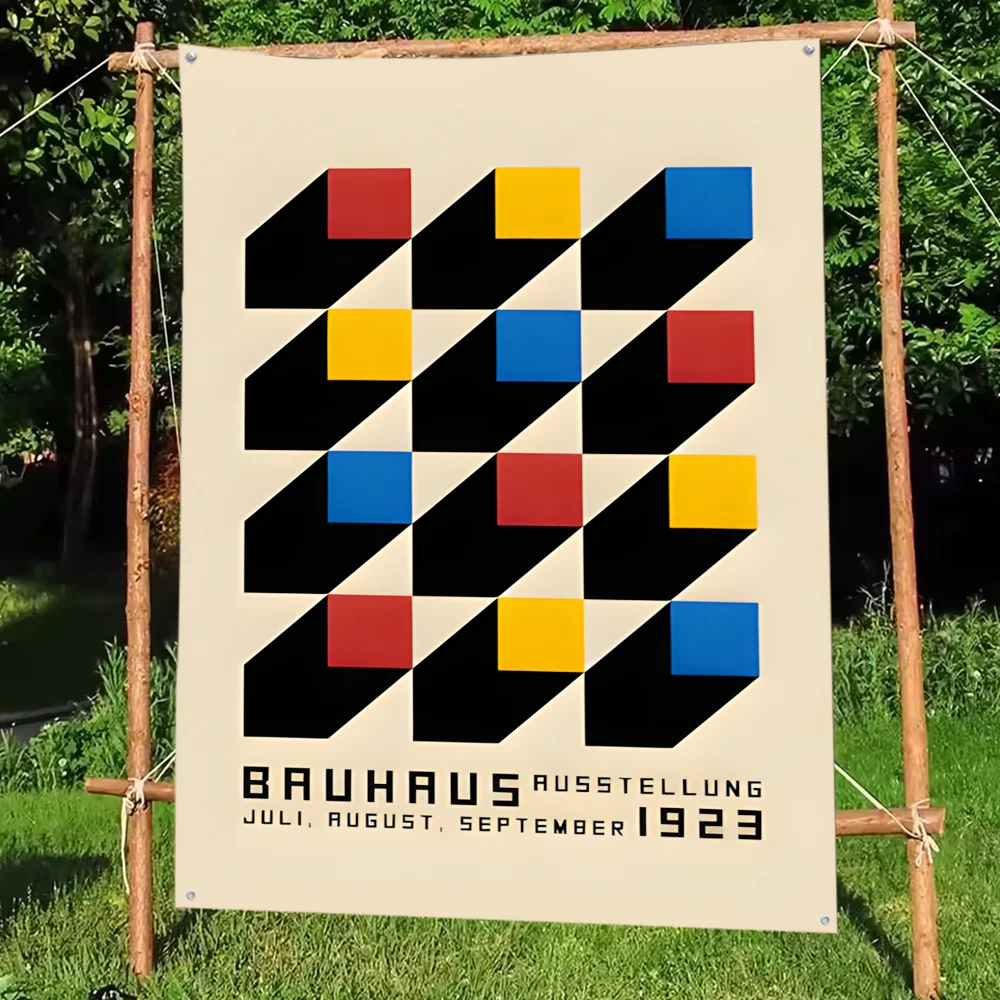 

Geometric Bauhaus Art Flag DIY Flag For Family Group Party Living Room Home Dorm Decor Wall Art Decor Banner