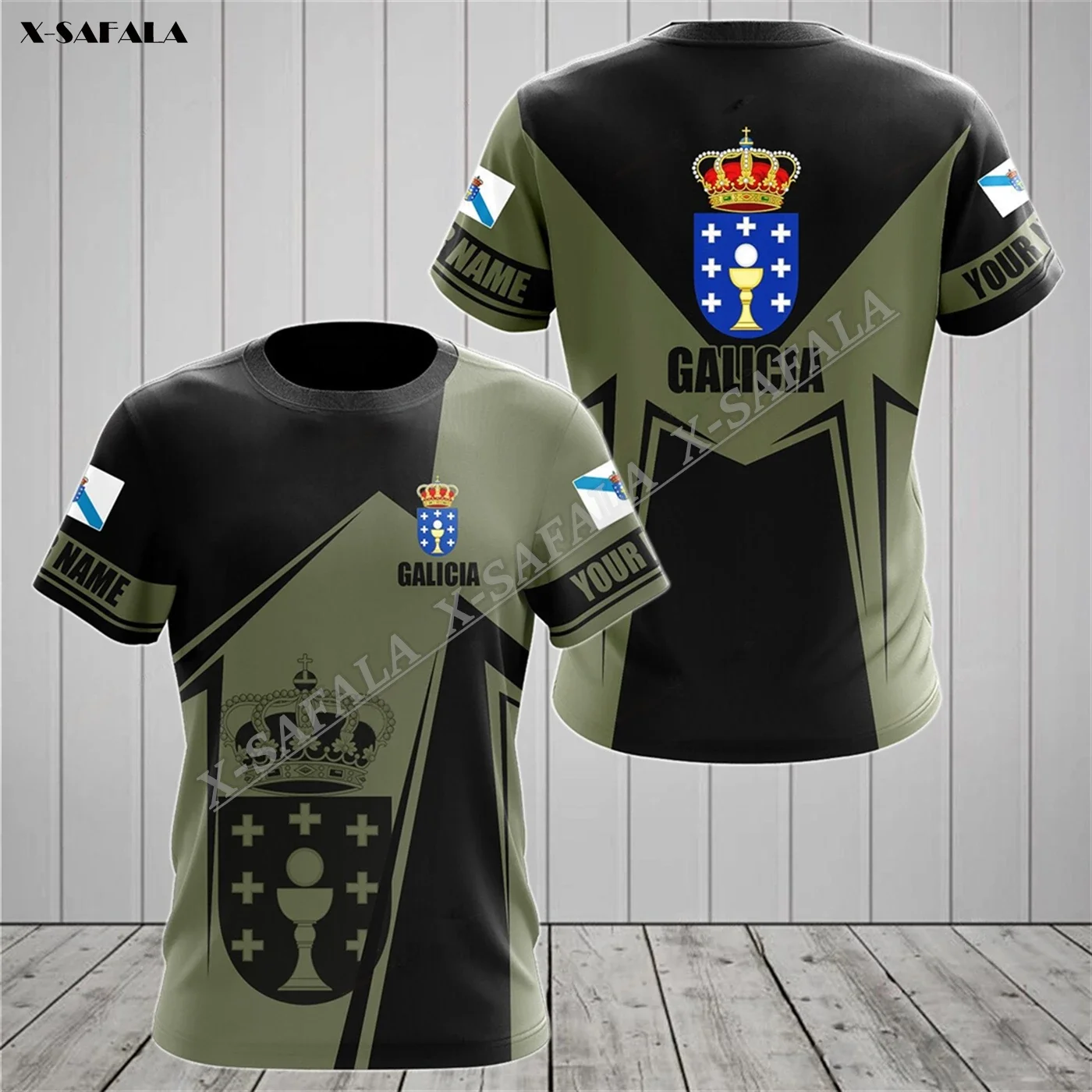 Gift  Tattoo Galicia Spain Flag 3D Print High Quality T-shirt Summer Round Neck Men Adult Casual Top Tee Breathable