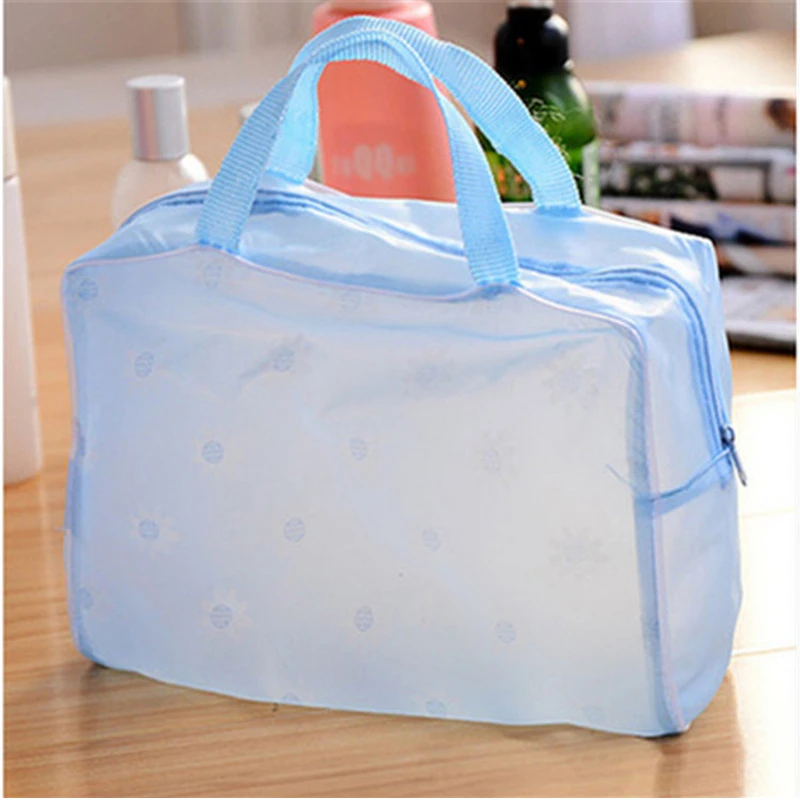 5 color waterproof PVC cosmetic storage bag women transparent organizer for Makeup pouch compression Travelling Bath bags