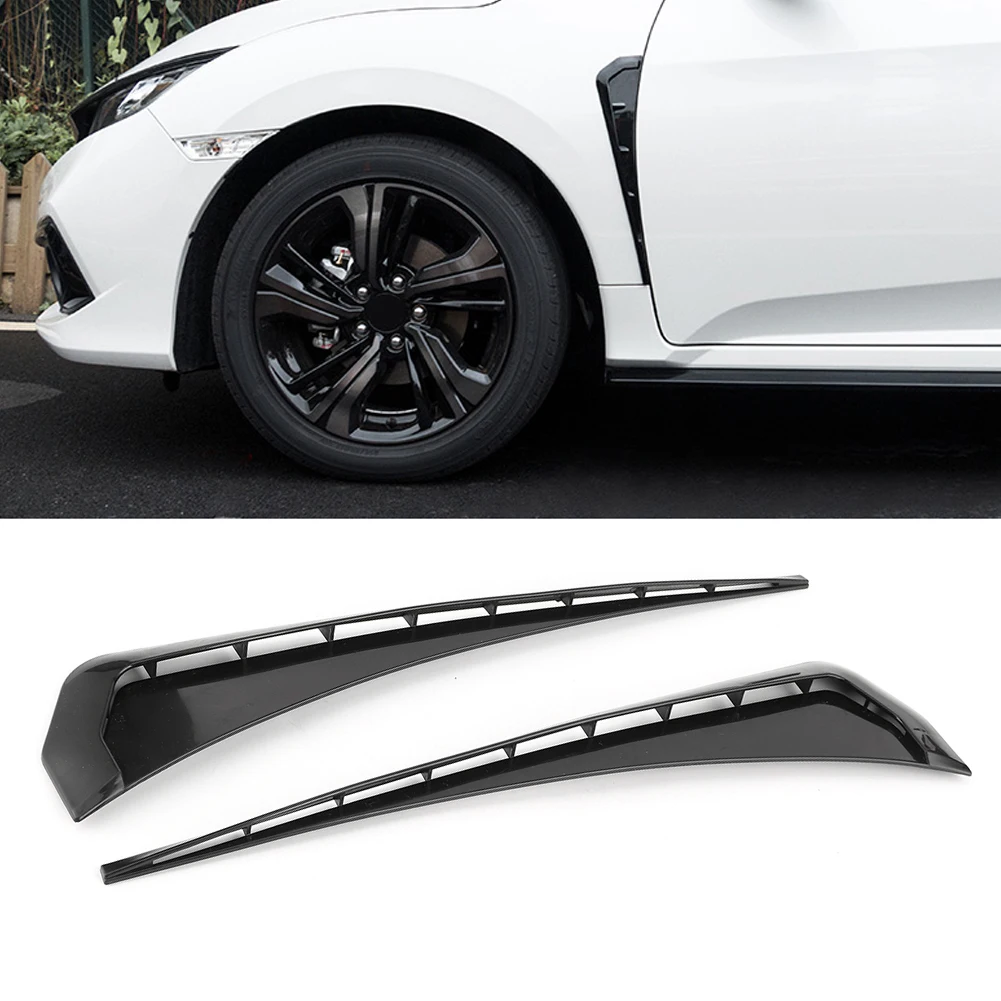 Universal Car Vent Cover Stickers Decorative Strip For Honda Civic Black Side Leaf Panel Long Decorative Strip Car Accessories