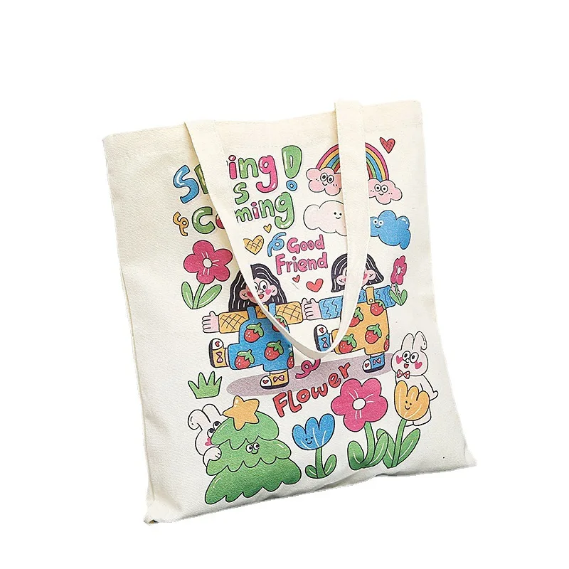 Bolso de lona de gran capacidad para mujer, bolsa de estilo universitario, bolso de mano de Graffiti japonés, venta al por mayor