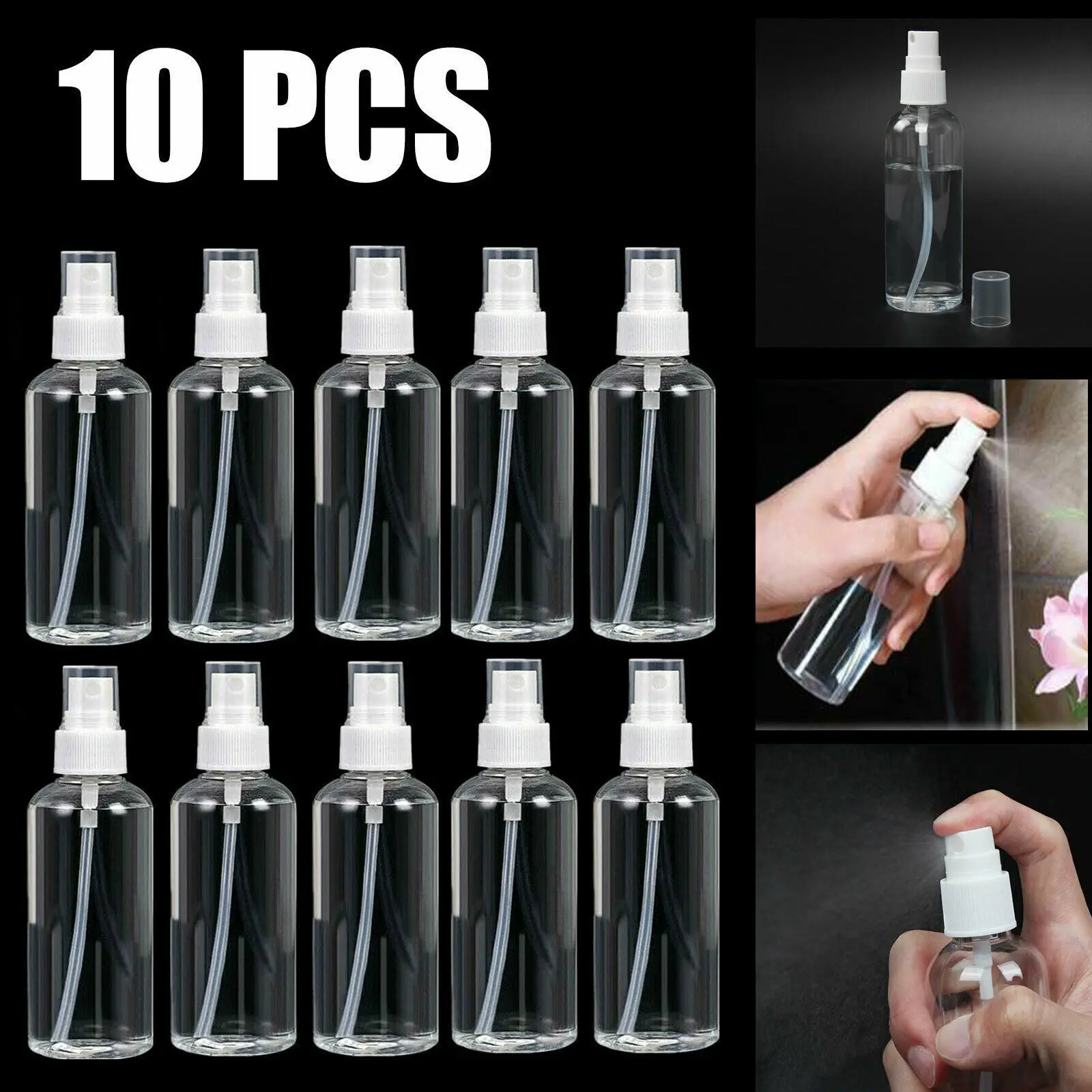 

Portable Spray Bottle Travel Clear Plastic Perfume Atomizer Mini Empty Spray Bottle Refillable Bottle 10 Pack