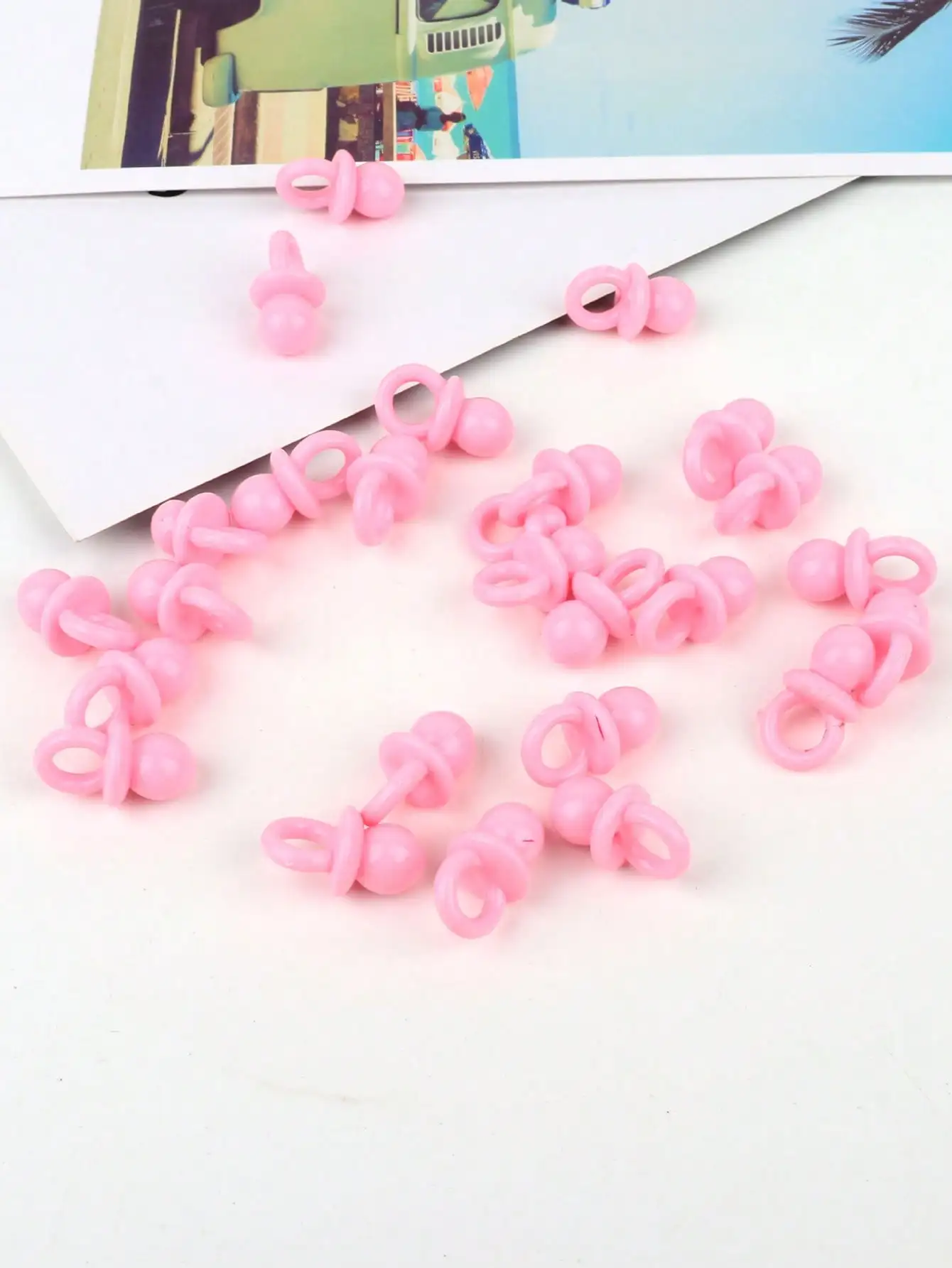 Bulk Baby Party Nipples Set - 50/100/200 Mini Plastic Nipples for Baby Shower Games DIY Decoration Gender Reveal Party Table Dec - view 5
