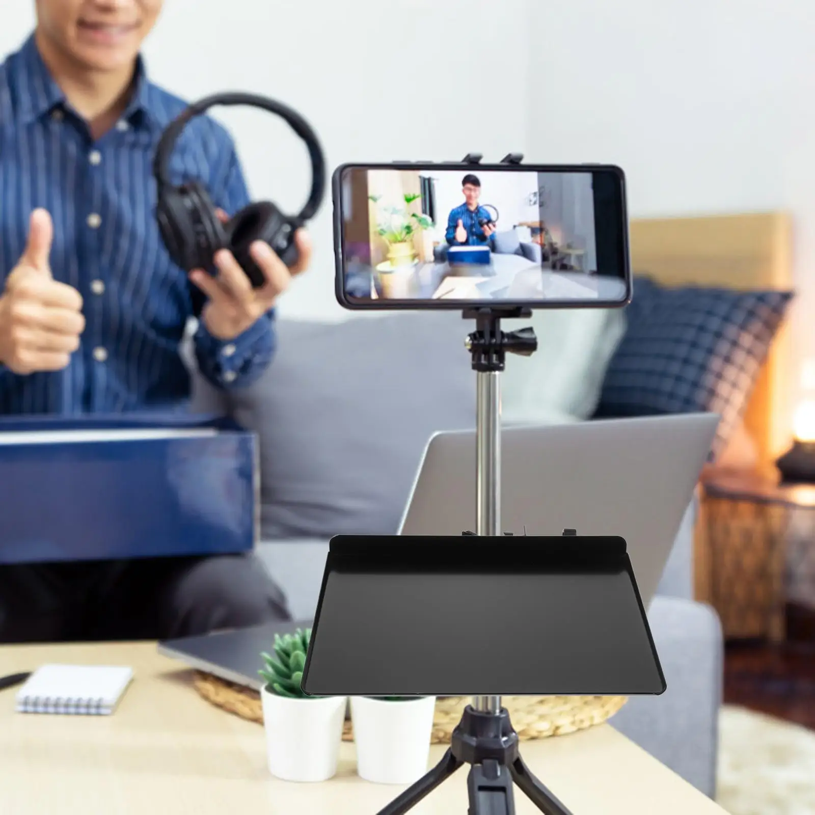 Microphone Stand Tray Black Metal Sound Card Holder for Picks Phones Accessories Office Recording Clamp Rack