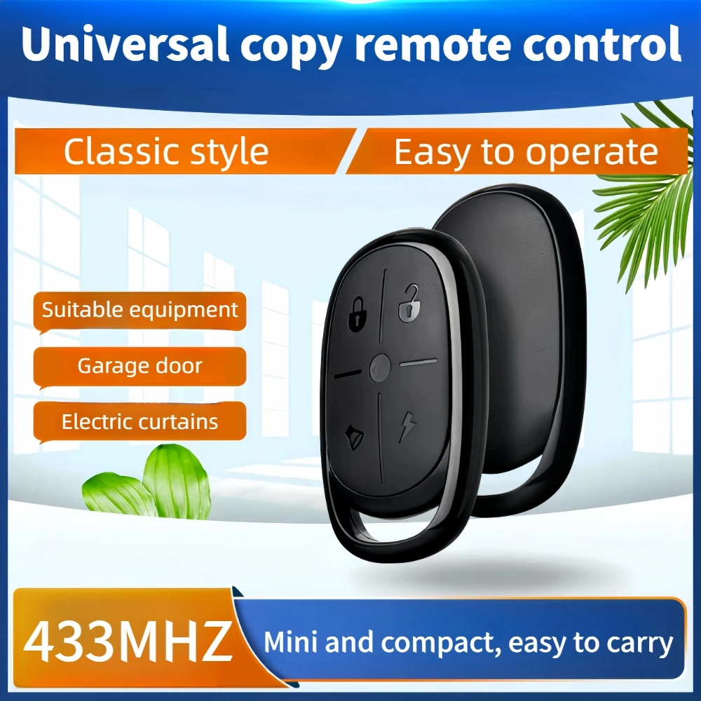 Wireless Copy Remote Controller 433mhz Universal Remote Control Duplicator Clone Cloning Code for Garage Door Electric Gate