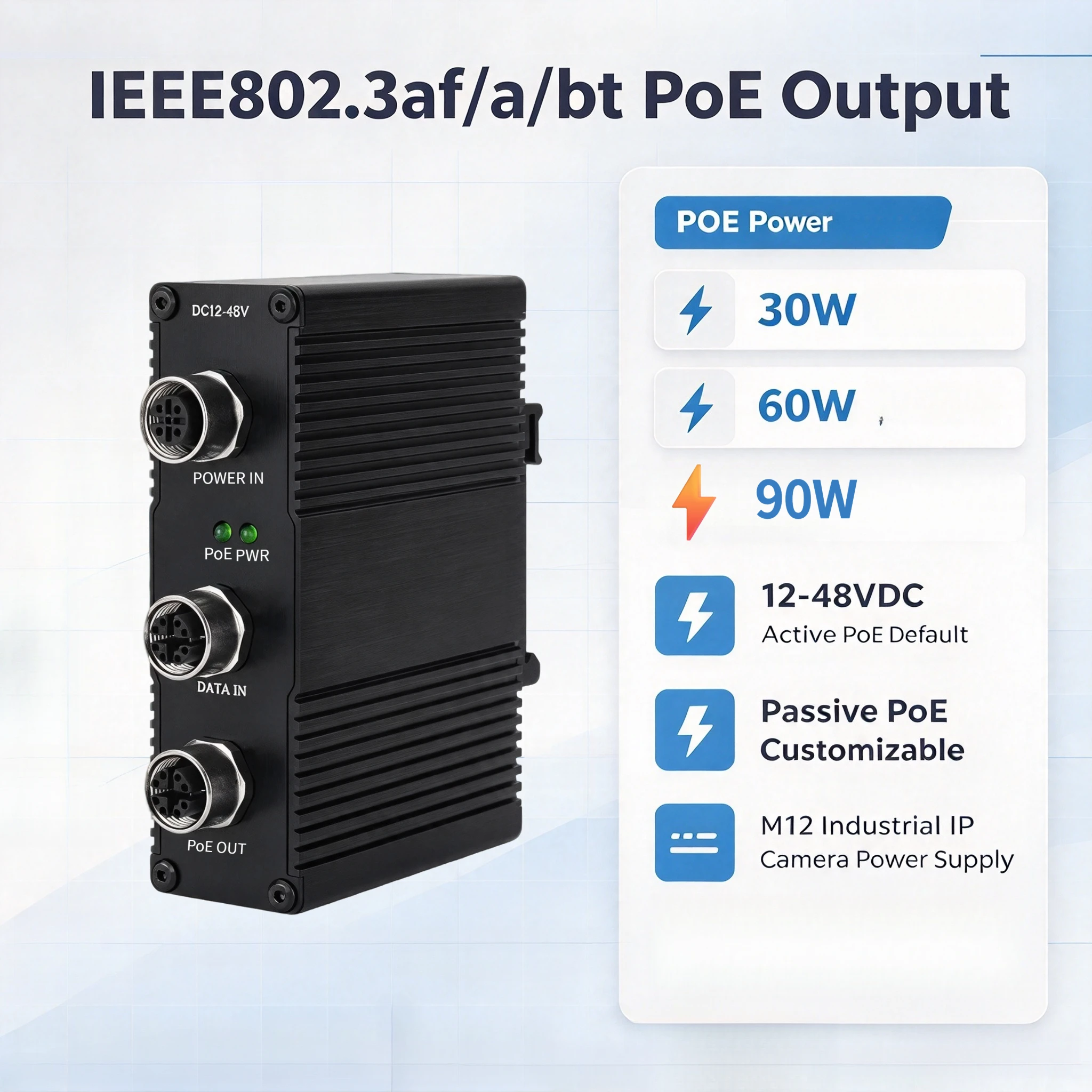 산업용 M12 PoE 인젝터, 30W/60W/90W 기 - Poe Injector Gigabit 30W 리뷰 및 가격
