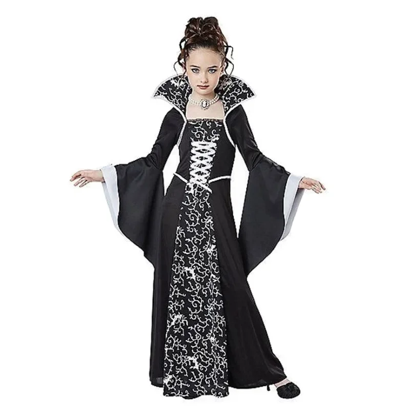 Halloween Cosplay Witch Vampire Costume for Kids Girls Disfraz Carnival Dress Up Party Mujer Children\'s Performance Clothing