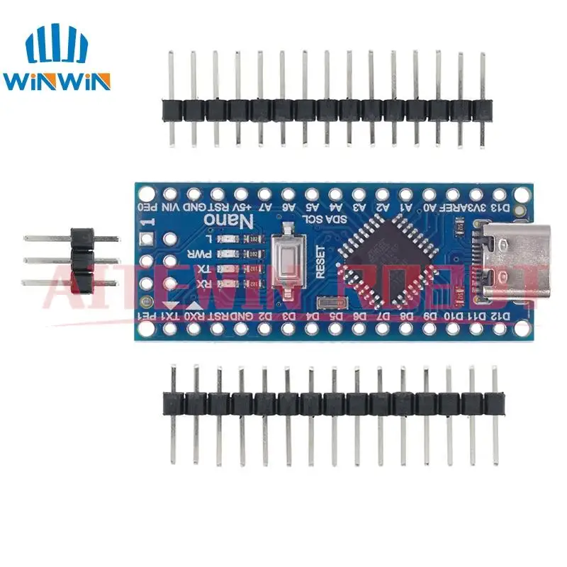 AITEWIN Promotion For arduino Nano 3.0 Atmega328 Controller Compatible Board  Module PCB Development Board without USB V3.0