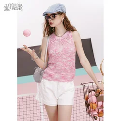 ELFSACK 2024 summer new arrival Colorful gradient light dopamine slim sleeveless knitted vest suspenders for women