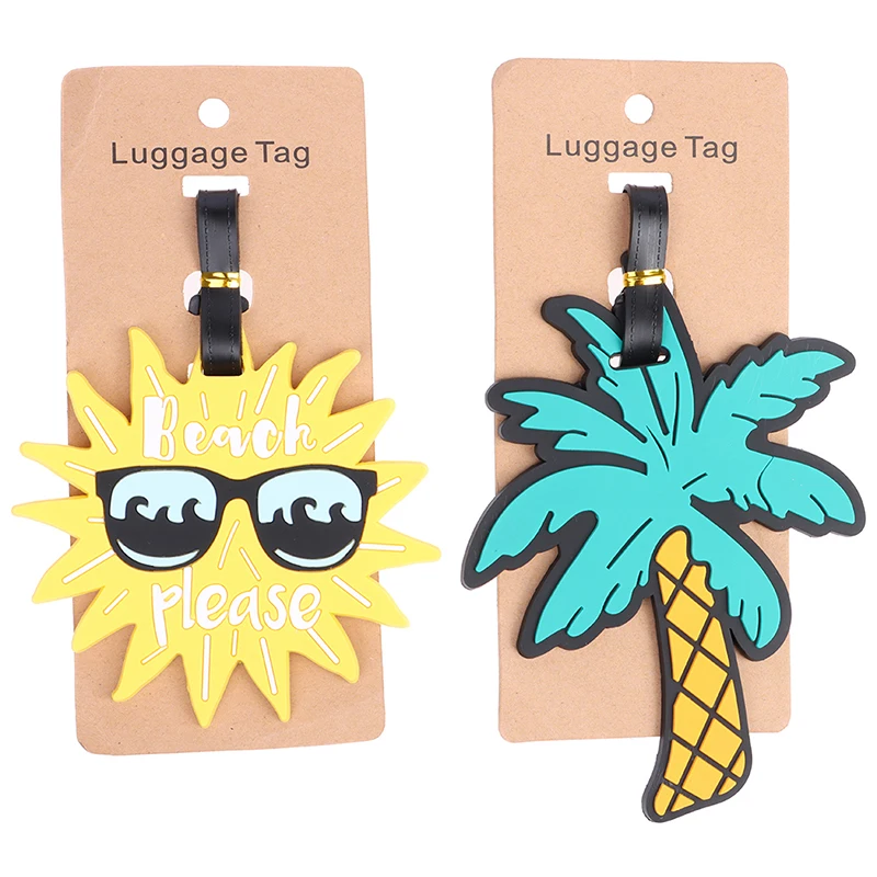 1PCS Creative Cartoon Luggage Tag Suitcase Fashion Style Silicon Luggage Name ID Address Label Portable Travel Accessories Label