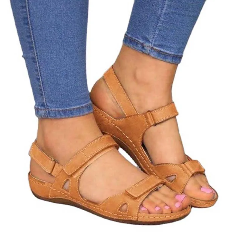 2023 New Women Sandals Soft Stitching Ladies Sandals Comfortable Flat Sandals Women Soft Sole Beach Shoes Woman Plus Size 43