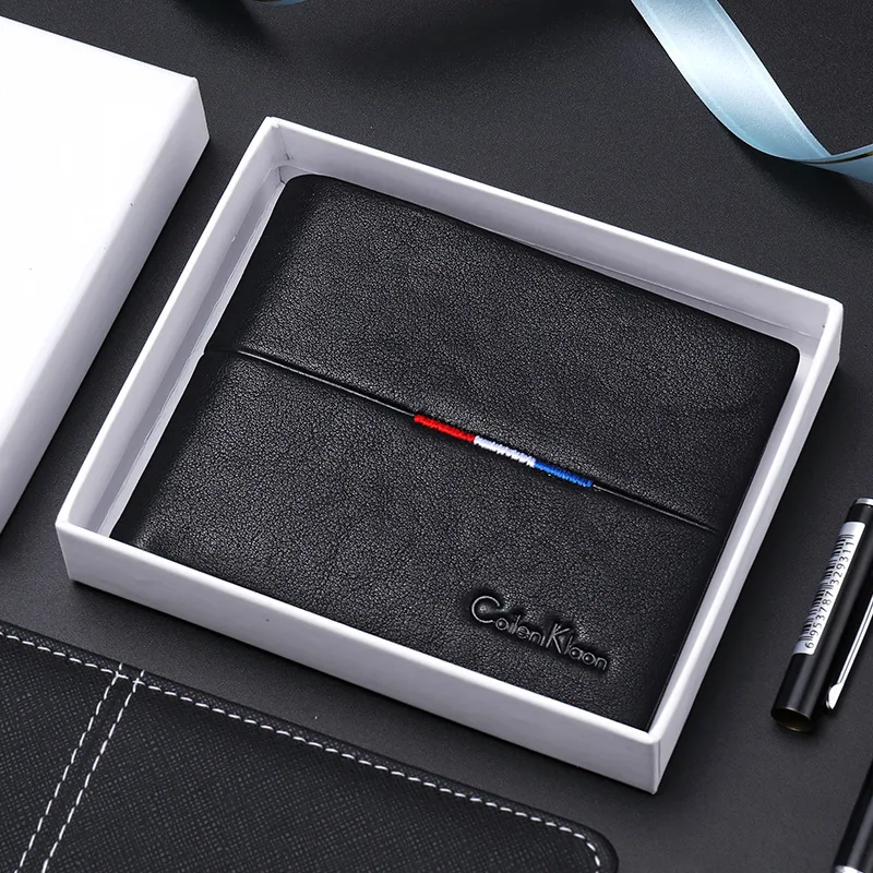 2022 New men Wallets Genuine Leather Long  gentleman Zipper Wallet men Card Holder gentleman Coin Purse Clamp for Money Bag