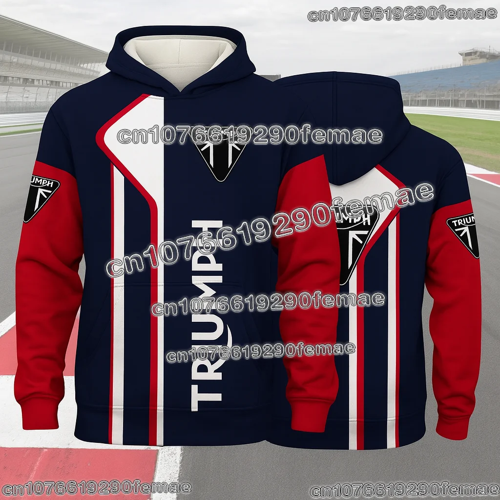 

Толстовка с вентилятором мотоцикла Triumph для мужчин и женщин, 2026, гоночная байкерская толстовка, удобная повседневная уличная одежда, модный топ с капюшоном