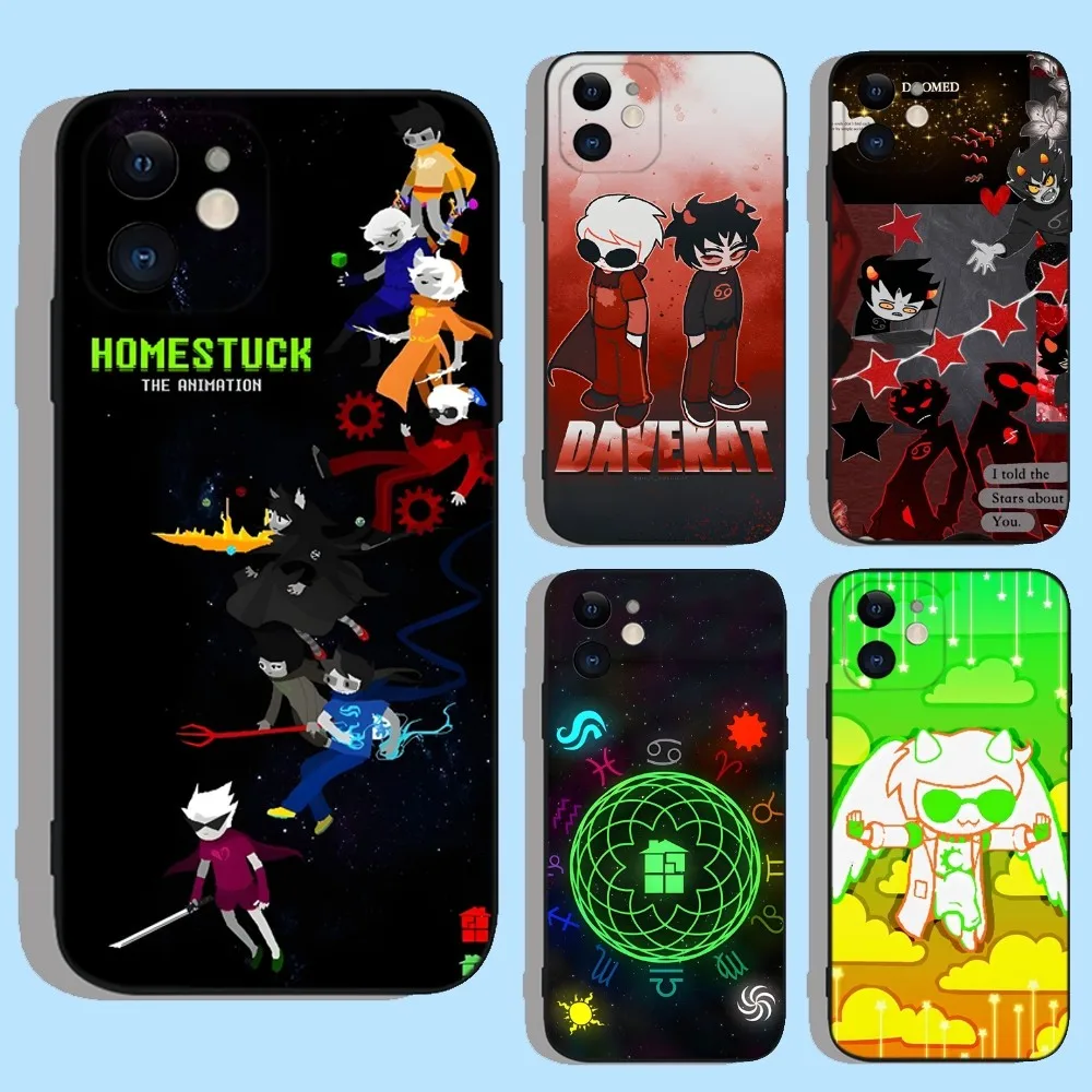 H-Homestuck T-Trolls Phone Case For Apple iPhone 15,14,13,12,11,XS,XR,X,8,7,Pro,Max,Plus,mini Silicone Black Cover