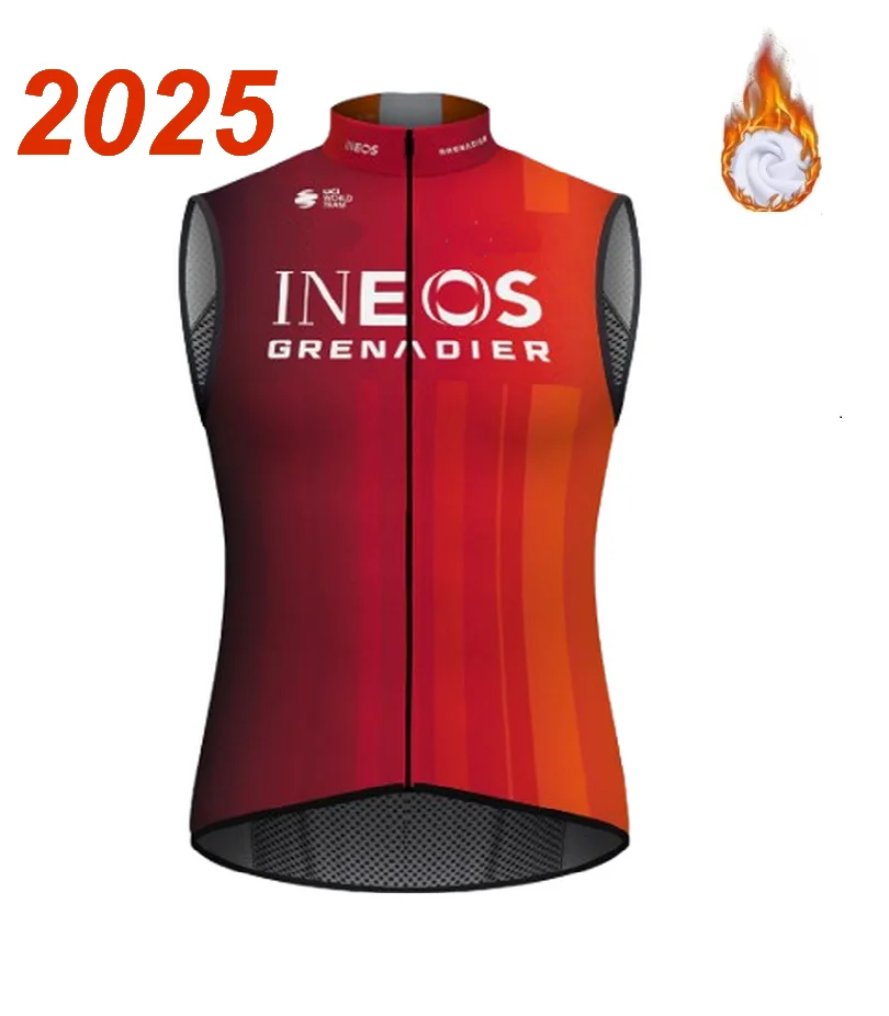 WINTER FLEECE THERMAL 2025 INEOS Grenadier TEAM Sleeveless Cycling Vest Mtb Clothing Bicycle Maillot Ciclismo Bike Clothes