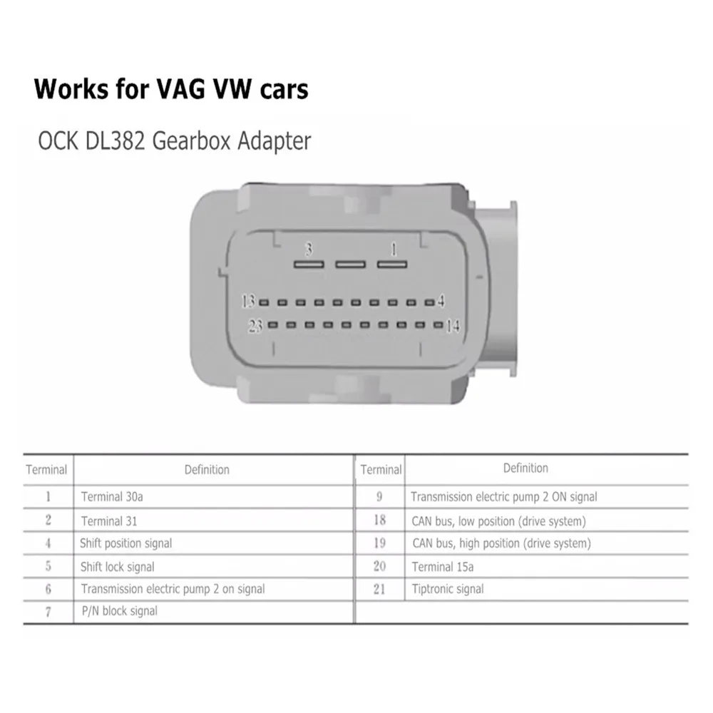 Professional For VW For VAG OCK DL382 Gearbox Adapter Cables Works For VAG/VW Support 11 Definition