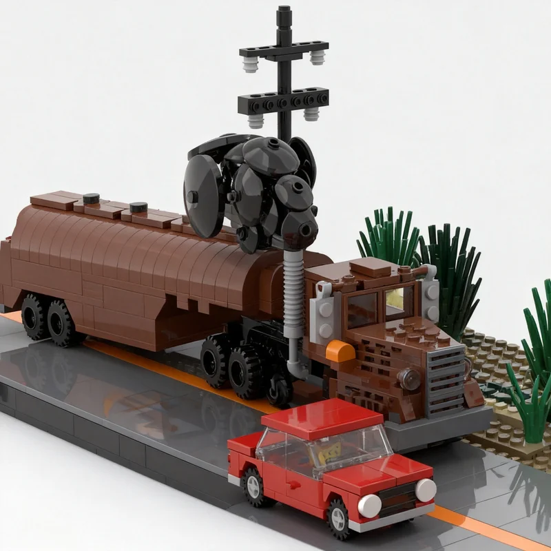 733PCS Retro Road Truck Custom Building Blocks Model DIY Assembly Educational Toy funs Birthday Festival Home Decoration Gifts