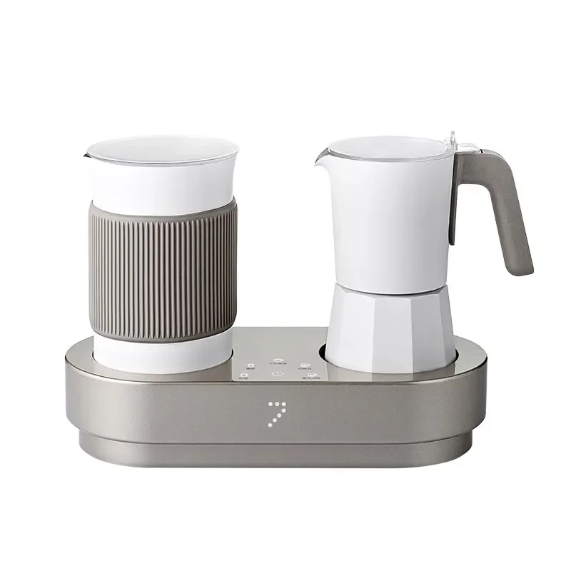 220V Elektrische Espresso Maschine Hause Automatische Milch Aufschäumen Integrierte Kleine Kapsel Maschine Moka Topf Latte Cappuccino 1300W